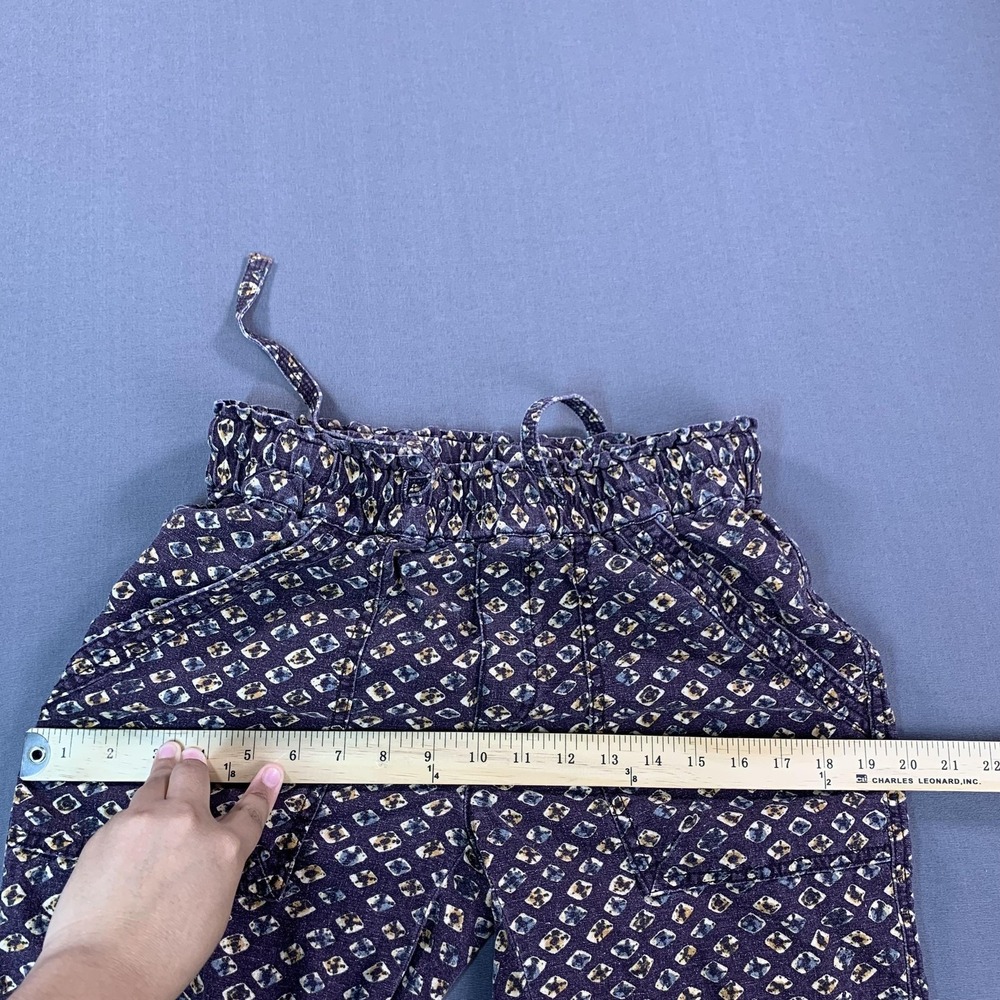 Anthropologie Pants Women XS Purple Lin Jogger Elastic Waist Cuffed Crop Geo AOP - Picture 13 of 15